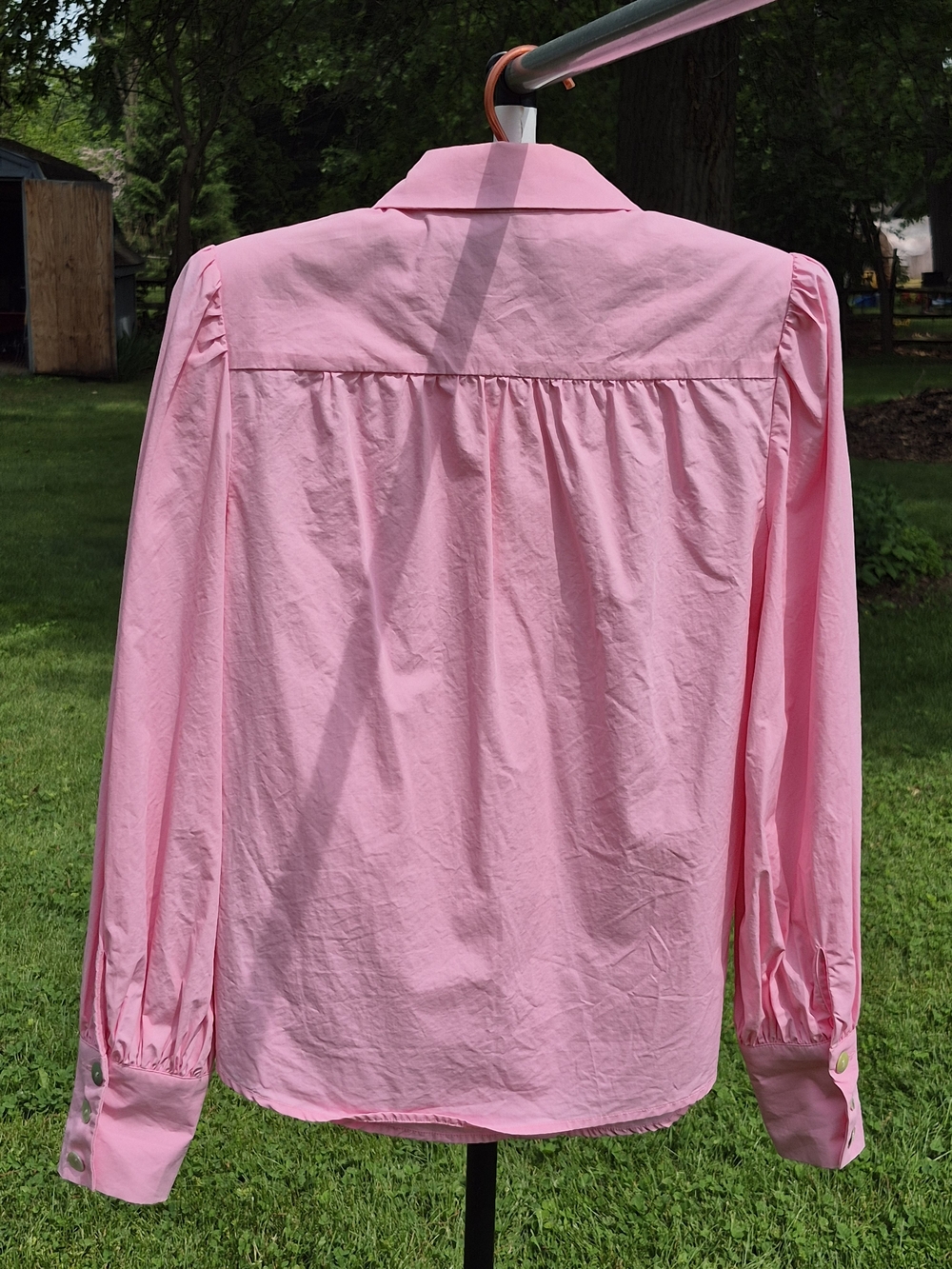 Eva Franco Pink Classic Buttondown Blouse-S - Picture 3 of 10